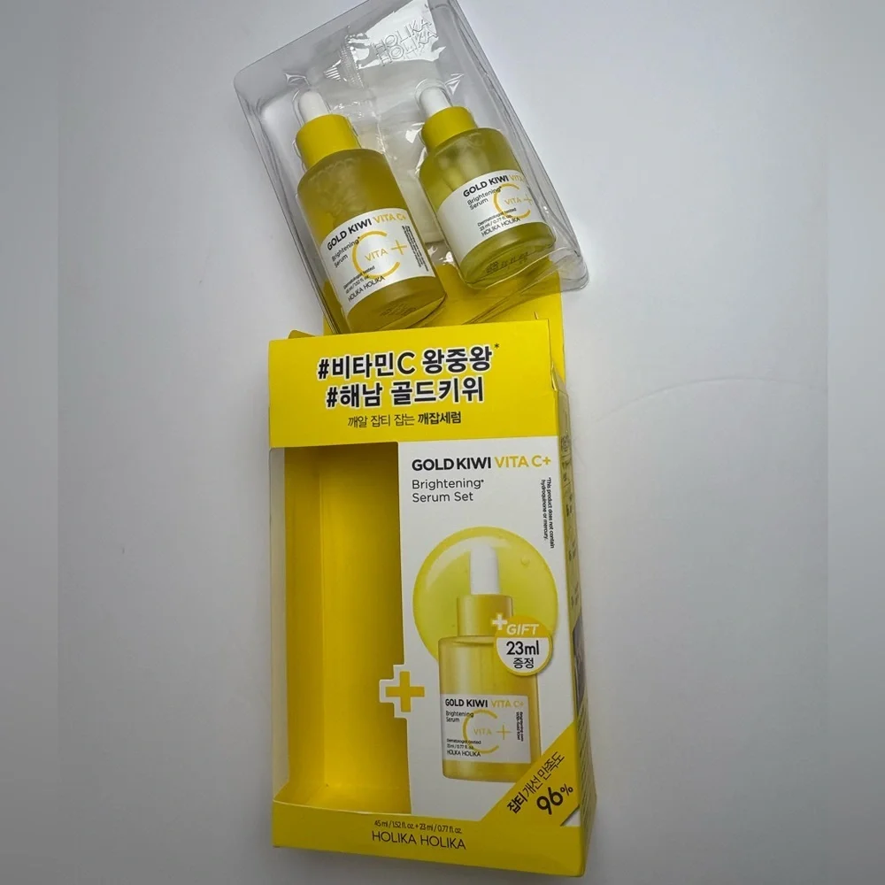 New In Box Holika Holika Gold Kiwi Vita C+ Brightening Serum Set
